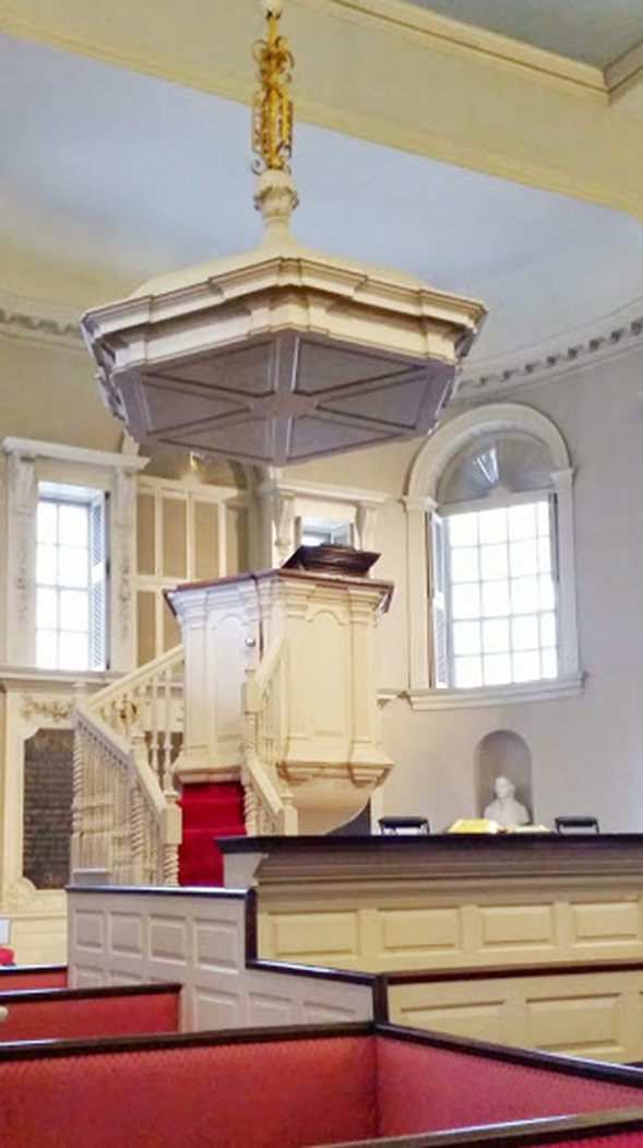 wine glass pulpit at kings chapel boston